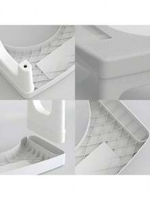 1pc Minimalist White Plastic Toilet Stool, Bathroom Assist Squatting Stool - White - View 8