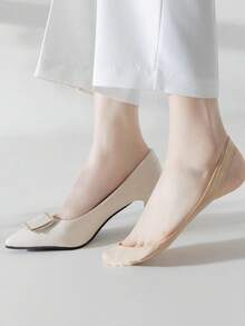 1/5 pares de calcetines invisibles tipo mocasín, calcetines de verano de mujer con silicona antideslizante, adecuados para tacones altos, calcetines de seda fina sin dedos, regalo de Navidad - Sin Molde - Ver 8