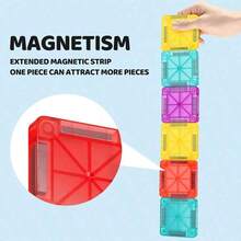 Set da viaggio mini di giocattoli magnetici per bambini, 8/26/56 pezzi di blocchi da costruzione magnetici, giocattoli e giochi per bambini, forniture essenziali per l'apprendimento e il gioco per i bambini, giocattoli educativi per l'integrazione sensoriale, adatti come regali di compleanno, Ringraziamento, ritorno a scuola per bambini e bambine di età 3+ - Multicolore - Visualizzare 5