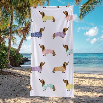 1 chiếc khăn tắm biển in hình chó Dachshund nhiều màu sắc, kích thước 70x150cm, kiểu hoạt hình, thích hợp cho phòng tắm, bơi lội, tập thể dục, yoga, v.v. Chất liệu sợi nhỏ mềm mại và thoải mái, nhẹ và dễ mang theo, chống gió và nắng, chống cát, lý tưởng cho du lịch mùa hè, kỳ nghỉ và trang trí phòng tắm.