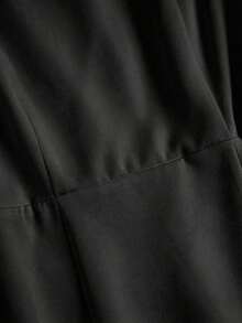 Vestido negro elegante y ajustado para mujer, estilizador, adecuado para citas, fiestas, cumpleaños, uso primavera/verano, ir al trabajo, casual, oficina, versátil, cuello cuadrado, manga corta, corte evasé, nueva moda 2026 - Negro - Ver 6