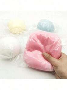 Extra Large 10cm Giant Fluffy Slime Balls, Stress Relief Squishies, Jumbo Slow Rebound Squeeze Toys, Perfect Gifts For Birthday, Christmas, Surprise - [白色的] - 查看 3