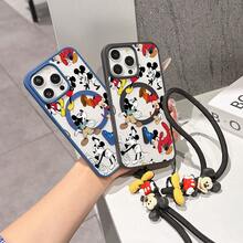 This Disney Mickey Mouse Lanyard Phone Case Is Fully Covered In TPU Material, Features Strong Magnetic Closure, Is Shockproof And Lightweight, And Is Compatible With IPhone17/16/11/13/15/15 Plus/15 Pro/15 Pro Max/12/14 Pro Max/11 Pro Max/12 Pro/12 Pro Max/13. This Phone Case Is A Popular Birthday Gift Or Business Gift Choice; It Is Durable, Stain- And Fingerprint Resistant, And Suitable For Both Men And Women. The Set Also Includes A Mickey Mouse Phone Case And A Mickey Mouse Plush Bracelet, Making It A Perfect Gift For Friends And Family. This Stylish Phone Case Is Fun, Lightweight, And Durable. IPhone17 Pro Max Phone Case, Minnie Mouse Phone Case. - 黑色 - 查看 8