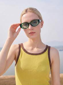CAMEL CROWN Kính thời trang dã ngoại, kính thời trang phân cực kiểu cổ điển chống tia UV. - Khung màu xanh lá cây, tấm màu xám. - Xem 3