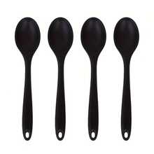 4pcs/Set Heat Resistant Non-Stick Silicone Kitchen Spatulas, 8-Inch (20.5cm) Silicone Soup Spoon, Mixing Spoon, Soup Ladle, Rice Paddle, Adult Dining Spoons, Cooking Stirring Baking Serving Kitchen Utensils - Multicolor - View 19