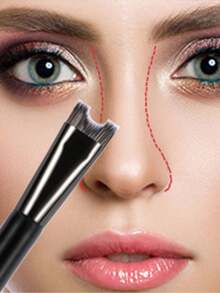 Cọ trang điểm hình chữ U hai đầu dùng để tạo khối cho mũi, lý tưởng để tạo bóng và làm nổi bật khuôn mặt, dụng cụ trang điểm thiết yếu. - Màu xám đen - Xem 7