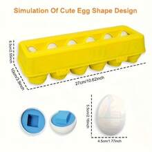 Set de 6/12 piezas de juguetes de rompecabezas con forma de huevo de colores - Desarrolla habilidades motoras finas, coordinación mano-ojo y reconocimiento de formas - Ideal para el aprendizaje temprano, la educación Montessori y la diversión de Pascua para niños pequeños y preescolares (los colores pueden variar) - Multicolor - Ver 8