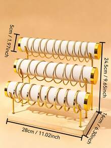 Luxury Retro All-In-One Jewelry Store Display Shelf - Wooden Jewelry Stand (Suitable For Bracelets And Watches) - For Retail Display, Trade Shows, And Personal Collection Storage, Bedroom Vanity Tabletop Decor - Multicolor - View 8