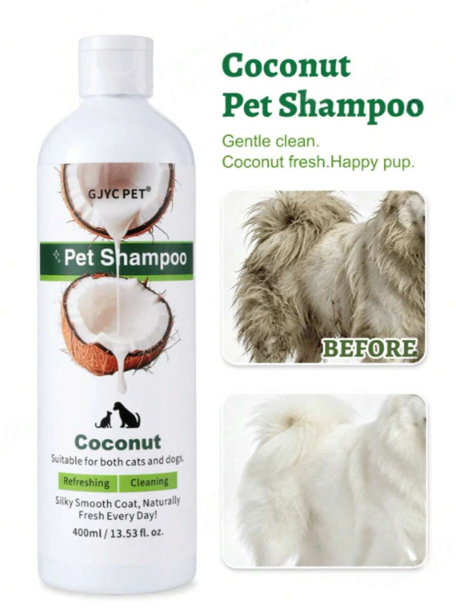 Coconut Deodorizing Deep Cleansing Dog Shampoo, Strong Odor Control, Suitable For Puppies And Cats, Natural Coconut Fragrance, PH Balanced - Multicolor - View 1