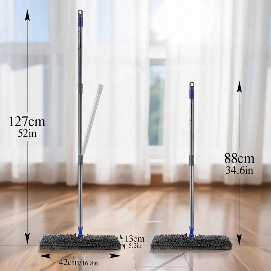 Two Sided Dust Mop Floor Cleaning System, MASTERTOP 360 Microfiber Mop With Stainless Steel Handle,Wet Dry Mop,Flat Flip Mops For Hardwood, Laminate, Vinyl, Tiles,4 Washable Mops Pads - Green - 查看 1