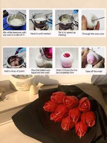 DIY玫瑰花造型硅胶蜡烛模具，逼真玫瑰花蜡烛蜡模，易脱模易清洗，可重复使用，适用于蜡烛/石膏/树脂工艺品制作，适合婚礼回礼、情人节、生日派对装饰、手工爱好，柔软易上手，新手友好，可制作桌面摆件、花卉蜡烛、礼品等。 - 玫瑰模具 - 查看 8