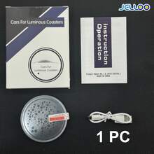 JELLOO 2入 7色變色 LED 車用杯架燈，180mAh USB 充電式防水發光杯墊，汽車內飾配件 - 通用款-發光 - 查看 14