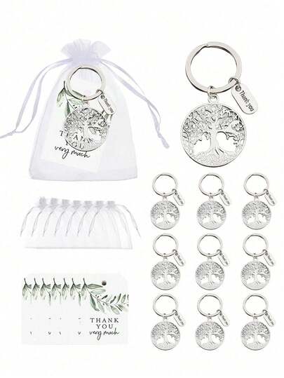 30pcs Stainless Steel Keychain Set, Suitable For 18, 40, 50, 60, 70, 80 Years Old Couples' Birthday Celebration Essentials, Unique Birthday Gift, Also Ideal For Anniversary And Important Birthday Parties. [Set Includes 10 Keychains, 10 Gift Bags And 10 Thank You Cards] Car Accessories, Bag Pendant, Campus Style, Cute Gothic Y2K Style