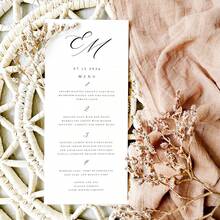 Custom Elegant Minimal Wedding Menu, Personalized Modern Script Dinner Menu, Reception Menu Card, Minimalist Wedding Menu, Engagement Bridal Shower Menu, Anniversary Dinner Menu, Custom Table Card, Wedding Table Decor, Party Dining Menu - Multicolor - View 8