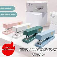 1 Set Office Stapler, Comes With 1000 Staples, Can Staple 25 Sheets, Student Stapler, Portable Multifunctional Cute Office Binding Machine, Home Use, Effortless Binding, Compact Mini, Sturdy And Durable, One-Click Binding, Anti-Jam, Safety Protection, Simple Highly Attractive Design, Ins Style, Japanese Fresh - New Morandi Stapler - View 9