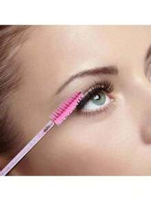 Bộ quà tặng 500/100/50 chiếc gồm: Cọ chải mi, lược chải mi, cọ chải lông mày dùng một lần có thể uốn cong, cọ nối mi, cọ chải lông mày, cọ thoa dầu thầu dầu (Màu hồng pha lê). - Nhiều màu - Xem 6