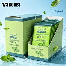 Zepirrcl 1/3 Boxes Disposable Portable Mini Cleaning Wipes For Adults. Soft, Individually Wrapped. Cleanse Your Body Anytime, Anywhere. Suitable For Sports, Outdoor Activities, Picnics, And Parties. 60 Sheets/Box, 15*20CM. - 3BOXES - 查看 1