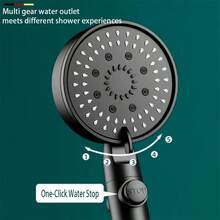 5 Types Of Shower Heads With Multiple Functions, Pressure-Enhanced Large-Outlet Shower Heads, One-Button Stop Button, Equipped With Thick And High-Quality Silicone Nozzles, Universal Connectors For Bathroom Shower Heads, Multi-Functional Shower Heads, Bathroom Shower Accessories, Single-Head Shower Heads, Suitable For Households, Campers, Trailers, Apartments, And For Use In Low-Pressure Water Systems. - Multicolor - View 6