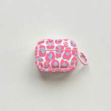 Simple Tetragonum Pink Blue Leopard Print Irregular Pattern Transparent Glossy Surface Earphones Cover Case For AirPods 1 2 3 4 Pro Pro2 Pro3 - Clear - View 9