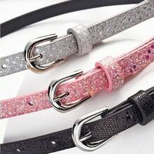 3-Piece Children's New Glossy PU Leather Belt Set, Suitable For Jeans And Skirts, A Great Children's Gift. Belt, Belts - 3Pcs - View 2