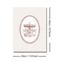 1pc Framed/Unframed Pink Floral Carousel Nursery Canvas Poster Cute Cottagecore Wall Art Print Minimalist Baby Girl Room Decor Chic Scroll Painting For Playroom,Kids Room,Bedroom,Modern Home Decoration - A - View 14