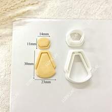 Khuôn cắt đất sét gốm hình học đơn giản, khuôn cắt hoa văn hình hoa, khuôn đất sét polymer để làm khuyên tai, mặt dây chuyền. - trắng - Xem 10