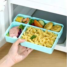 1pc Cartoon Bento Box, Microwave- Lunch Box With Utensils, Adult Lunch Box, Insulated Lunch Bag, Large Capacity Divided Food Storage Container - Multicolor - View 4