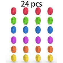 6/12pcs Random Color Spike Sensory Ring Set, Awesome Spike Fingertip Massage Rings, Quiet Stress Relief And Massage, Random Color, Anxiety Relief Fingertip Massage Rings, Teens Toy - 彩色 - 查看 12