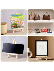 1/3 pezzi Mini cavalletto da esposizione in legno, cavalletto in legno supporto per numeri di tavolo per matrimoni, supporto per esposizione foto, forniture per artigianato e artisti, decorazione per la casa, cavalletto a treppiede per esposizione, supporto per cartellini da tavolo per matrimoni, supporto per esposizione dipinti, mini cavalletto, supporto multifunzionale per esposizione dipinti - Colore del legno - Visualizzare 8