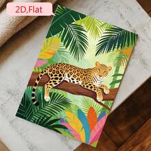 Vibrant Colorful Capybara In Tropical Wetland Swamp Wall Art Print, Modern Flat Style Jungle Animal Canvas Painting For Kids Room, Living Room Home Decor - Multicolor - View 4