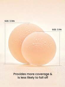Reusable Not Sticky Self-Adhesive No-Show Silicone Nipple Covers-Non-Adhesive-Almond Wedding Bra - Vanilla - Xem 7