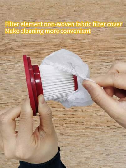 50/100pcs Disposable Vacuum Cleaner Filter Cover, Washable Non-Woven Fabric, Suitable For Handheld Vacuum Cleaner Cleaning