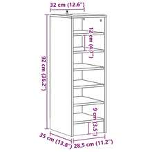 Armoire à chaussures Blanc 31,5x35x90 cm Bois d'ingénierie - Blanc - Voir 10