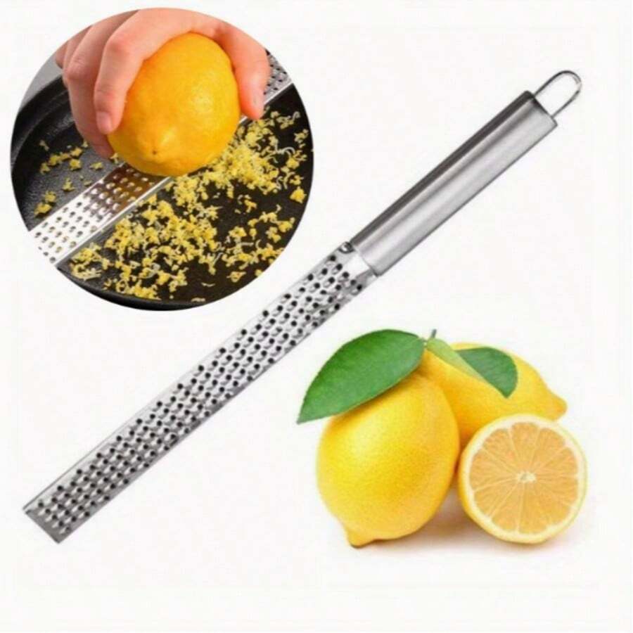 2/1pc Stainless Steel Lemon Zester With Long Handle - Ideal For Grating Chocolate, Cheese And Fruits - Perfect For Outdoor Camping And Home Use