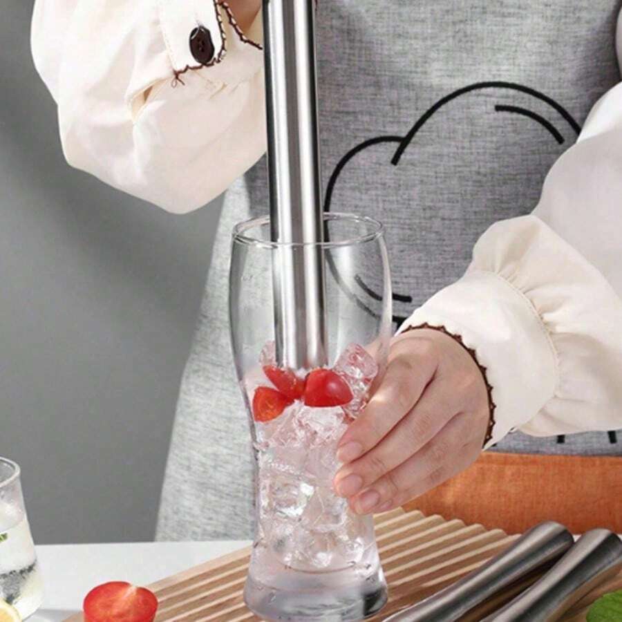 1pc Stainless Steel Popsicle Manual Squeezing Lemon Juice, Fruit Mashing, Juice Pressing, Bar Bartending. - View 1