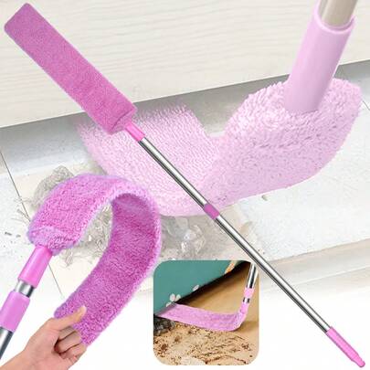 1 Set Ultra-Fine Fiber Duster With Extendable Pole, Reusable Bendable Duster Brush, Washable Duster Cloth, Suitable For Ceiling Fan, Furniture, Car, Sofa Crevices And More
