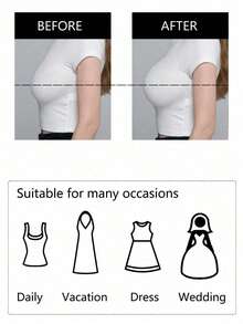 1pc Reusable 3-4 Times Silicone Adhesive Invisible Nipple Cover Bra Lift Tape, Suitable For Various Bust Shapes, Halter Design, Strapless For Sleepwear, Swimwear, Backless Dresses, Formal Gowns - Multicolor - View 4