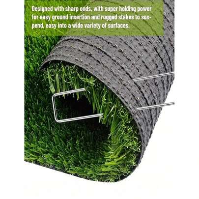 50 chiếc cọc kim loại hình chữ U - Cọc cố định hoa bền chắc và đa năng dùng để giữ cây, xốp, vòng hoa và đồ thủ công, phụ kiện phần cứng kiểu công nghiệp phù hợp cho làm vườn và trang trí DIY, tuyệt vời cho sử dụng ngoài trời và các dự án thủ công | Kiểu dáng công nghiệp | Kim loại chắc chắn, trang trí sân vườn bằng kim loại