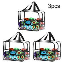 1-3 piezas de bolsa de almacenamiento de juguetes de PVC transparente, bolsa de almacenamiento de rompecabezas de playa, impermeable para viajes con cierre de cremallera, bolsa para lavar y enjuagar. - 1 pieza - Ver 8
