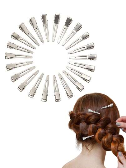 12/24pcs High Quality 1.5inch Small Seamless Invisible Hair Clips For Women, No Crease Metal Duckbill Barrettes For Thin Fine Hair, Silver Root Volumizer For Daily Salon Styling Makeup Work Office Travel, Cute Mini Hair Accessories Gifts For Valentine's Day Easter, Single Prong Alligator Sectioning Clips, Adjustable Volume Hairpins For Bangs Flyaways
