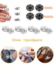 50 chiếc khuy bấm may 10mm, khuy bấm kim loại, thích hợp cho vest, áo khoác, quần jean, áo sơ mi, tự làm đồ thủ công, túi xách, ví, phụ kiện may vá, đồ thủ công mỹ nghệ, túi xách, quần áo. - đen - Xem 20