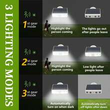 1/2pcs White Shell Solar Powered Outdoor Light With Motion Sensor, Simulated Surveillance Courtyard Wall Lamp With Light Sensor, Detachable Adjustable Height Outdoor Path Light With Remote Control, 3 Lighting Modes, Minimalist Stylish Floodlight With 270 Degree Illumination - Solar Energy-saving Lamps - View 8