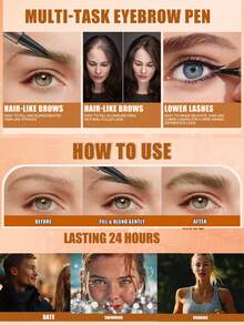 W3W 4D Eyebrow Pencils With Professional Square Brush Tip For Realistic Hair Like Strokes Waterproof Long Lasting Smudge Proof Natural Contour Effect Easy To Apply Brow Makeup For Beginners And Daily Use Perfect Holiday Or Birthday Gift For Women Seeking Defined Natural Looking Eyebrows - 多色 - 查看 7