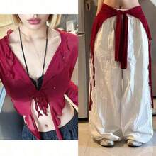 1pc Shiny Jazz Dance New Sexy Sequin Flowy Top, Belly Dance Chiffon Shawl Shoulder Sleeve Shawl, Hip Scarf, Waist Scarf, Skirt, Suitable For Stage Performance, Nightclub, Disco, Festival, Party, Banquet - Áo khoác ngoài màu đen (có thể dùng như thắt lưng) - Xem 5