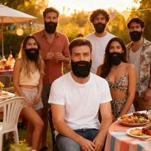 1 Set Fake Mustache Costume, Men's Makeup Facial Accessories, Masquerade Ball, Cosplay Party Prop - Multicolor - View 4