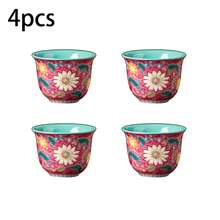 Bộ 1/2/4/6 tách trà sứ, họa tiết hoa cúc Ả Rập cổ điển, màu hồng, thích hợp sử dụng trong gia đình, tiếp khách, tiệc trà với bạn bè, tách trà đỏ kiểu Ả Rập, cũng có thể dùng làm quà tặng cho bạn bè. - Màu Hồng Tươi - Xem 8
