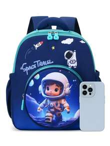 New Unisex Astronaut Backpack, Lightweight And Comfortable, Suitable For Daily Commute And School Use - Blue - View 3