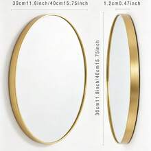 Specchio rotondo con cornice nero opaco/oro, specchio da toeletta circolare alla moda, adatto per bagno/ingresso/camera da letto/soggiorno/tavolo da trucco, decorazione per la casa in stile pastorale, arredamento morbido autunnale, conservazione della bellezza, accessori per il bagno, essenziale per il ritorno a scuola, specchio rotondo da parete bicolore nero e oro, bagno moderno, soggiorno, tavolo da toeletta, camera da letto, decorazione per l'ingresso - 40 cm/15,75 pollici (oro) - Visualizzare 5