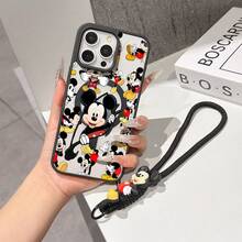 This Disney Mickey Mouse Lanyard Phone Case Is Fully Covered In TPU Material, Features Strong Magnetic Closure, Is Shockproof And Lightweight, And Is Compatible With IPhone17/16/11/13/15/15 Plus/15 Pro/15 Pro Max/12/14 Pro Max/11 Pro Max/12 Pro/12 Pro Max/13. This Phone Case Is A Popular Birthday Gift Or Business Gift Choice; It Is Durable, Stain- And Fingerprint Resistant, And Suitable For Both Men And Women. The Set Also Includes A Mickey Mouse Phone Case And A Mickey Mouse Plush Bracelet, Making It A Perfect Gift For Friends And Family. This Stylish Phone Case Is Fun, Lightweight, And Durable. IPhone17 Pro Max Phone Case, Minnie Mouse Phone Case. - 黑色 - 查看 1