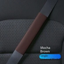 Car Additions, Soft And Skin-Friendly PU Leather Seat Belt Shoulder Pads, Suitable For All Seasons, Durable, Dirt-Resistant, Breathable, Universal For Passenger And Cargo Vehicles, Extended Safety Belt Covers To Prevent Wear - Haibo Short Shoulder Pads (single) - View 9